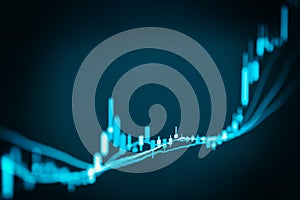 Graph of stock market data and financial with stock analysis ind