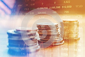 Graph of stock market financial indicator analysis Abstract stock market data concept. Stock market financial data statistic