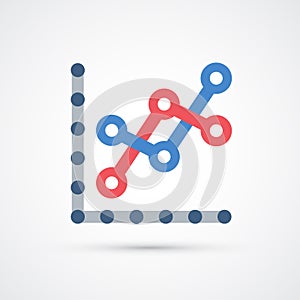 Graph trendy symbol. Vector trendy colored illustration