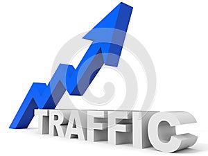 Graph up traffic arrow.