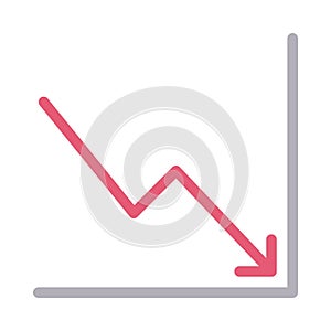 Graph thin color line vector icon