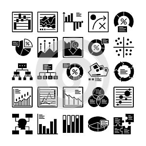Graph Vector icons set every single icon can easily modify or edit