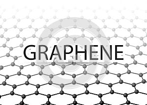 Graphene 3D Carbon lattice. Black graphene on white background. Abstract background. Graphene structure for Your business project