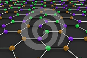 Graphene atomic structure on black background