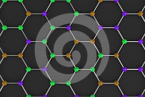 Graphene atomic structure on black background