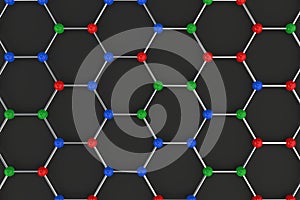 Graphene atomic structure on black background