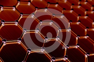 Graphene atomic structure, nanotechnology background. 3d illustration