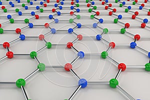 Graphene atomic structure on white background