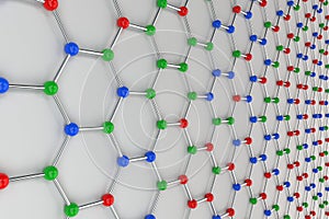 Graphene atomic structure on white background