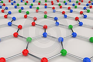 Graphene atomic structure on white background