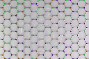 Graphene atomic structure on white background