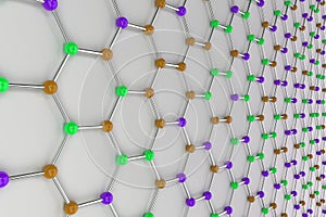 Graphene atomic structure on white background