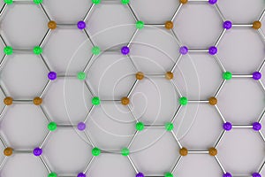 Graphene atomic structure on white background