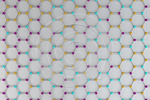 Graphene atomic structure on white background