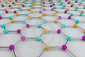 Graphene atomic structure on white background