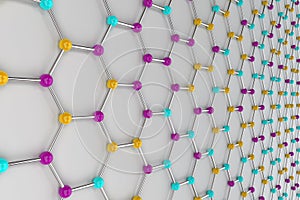 Graphene atomic structure on white background