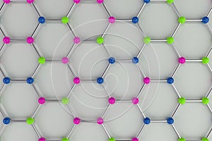 Graphene atomic structure on white background