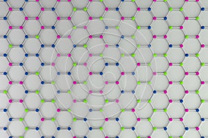 Graphene atomic structure on white background