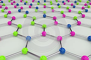 Graphene atomic structure on white background