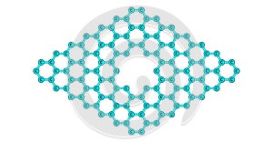 Graphene molecular structure with a pore on white