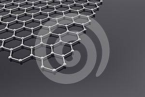 Graphene Surface, nanotechnology background. 3d illustration