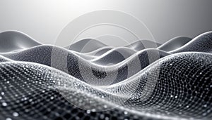 graphene wavefield gradient: futuristic grey toned mesh design with embedded wave curves and subtle motion