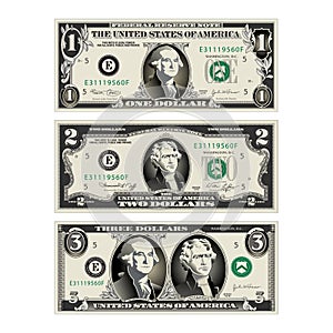 In this graphic, the 1 and 2 dollar bills are mereged