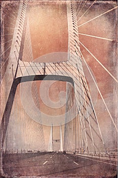 Abstract Composition of the Bridge in Lisboa Lissabon Portugal photo