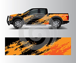 Graphic abstract grunge stripe designs for Truck decal, cargo van and car wrap vector