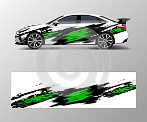 Graphic abstract racing designs for vehicle Sticker vinyl wrap. Car decal vector