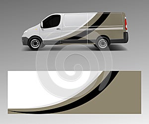 Graphic abstract wave designs for wrap vehicle branding car. Pick up truck and cargo van car wrap design vector