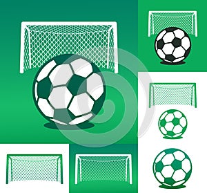 Graphic advertising design composed of soccer ball