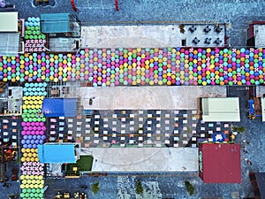 Graphic aerial view Night MArket Asia