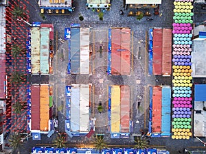 Graphic aerial view Night MArket Asia