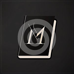 Book with letter M. Vector illustration. Eps 10, contains transparencies photo