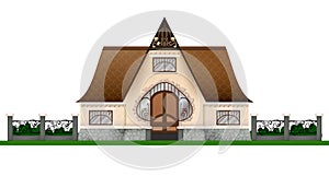 Graphic architectural design. Cute Residential Houses. Isolated