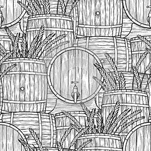 Graphic barrels of beer