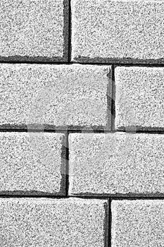 Graphic black and white photo of a brick wall marble