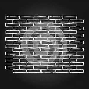 Graphic brick wall drawn in the engraving technique