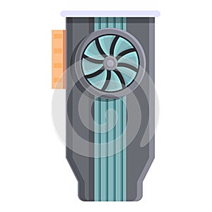 Graphic card pc icon, cartoon style