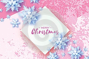 Graphic Christmas card with snow flake. vector