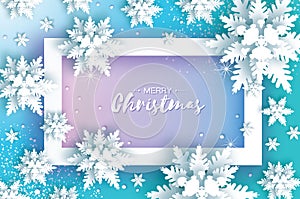 Graphic Christmas card with snow flake. vector