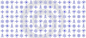 Graphic Christmas seamless pattern. Holidays 2024 postcard. Square Line icons