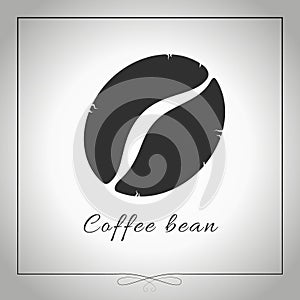 Graphic coffee bean silhouette. Isolated illustration. Vector.