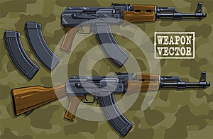 Graphic colorful modern automatic russian rifle