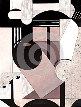 Graphic composition in the style of Juan Gris photo