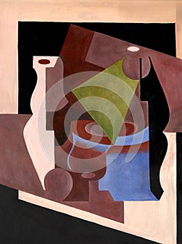 Graphic composition in the style of Juan Gris photo