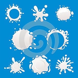 Graphic concept for your design Vector milk logo element. Yogurt or cream icons and splashes.