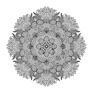 Graphic coral circle ornament