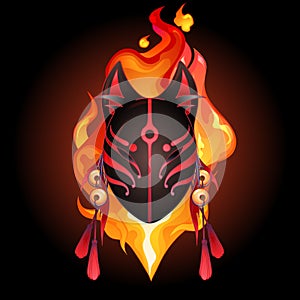 Graphic deamon fox mask